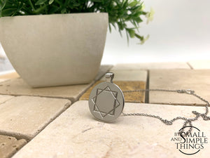 San Diego, California Reversible Temple Necklace - Platinum Plated .925 Sterling Silver